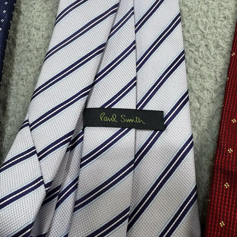 Paul Smith Silk Ties Lot Of 5 Designer Striped Neckties Luxury Bundle